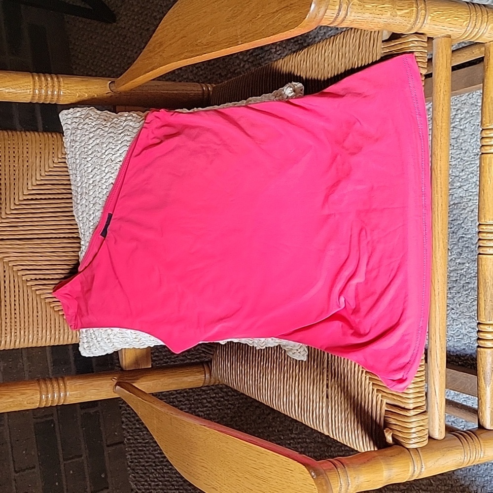 Bobeau coral colored one shoulder top, size S